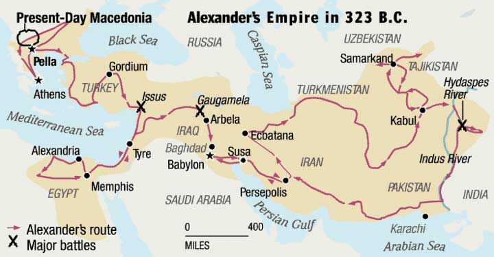 Map of Alexander's Empire